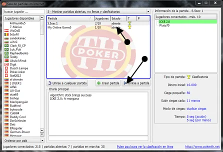 Unirse a una partida en Internet